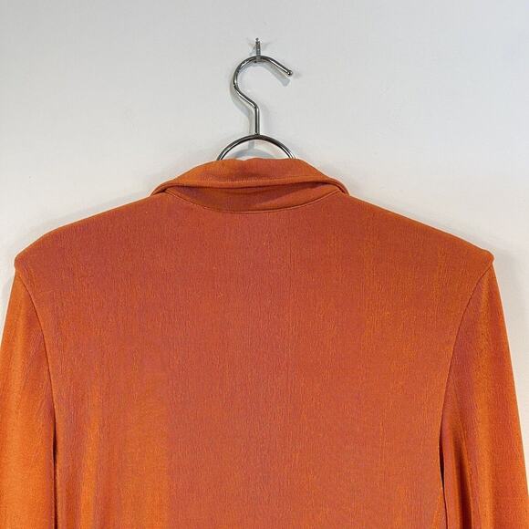 With Jean | Andy Dress Maple Ruched Front Slinky Shirt Dress Orange XS - Picture 10 of 14